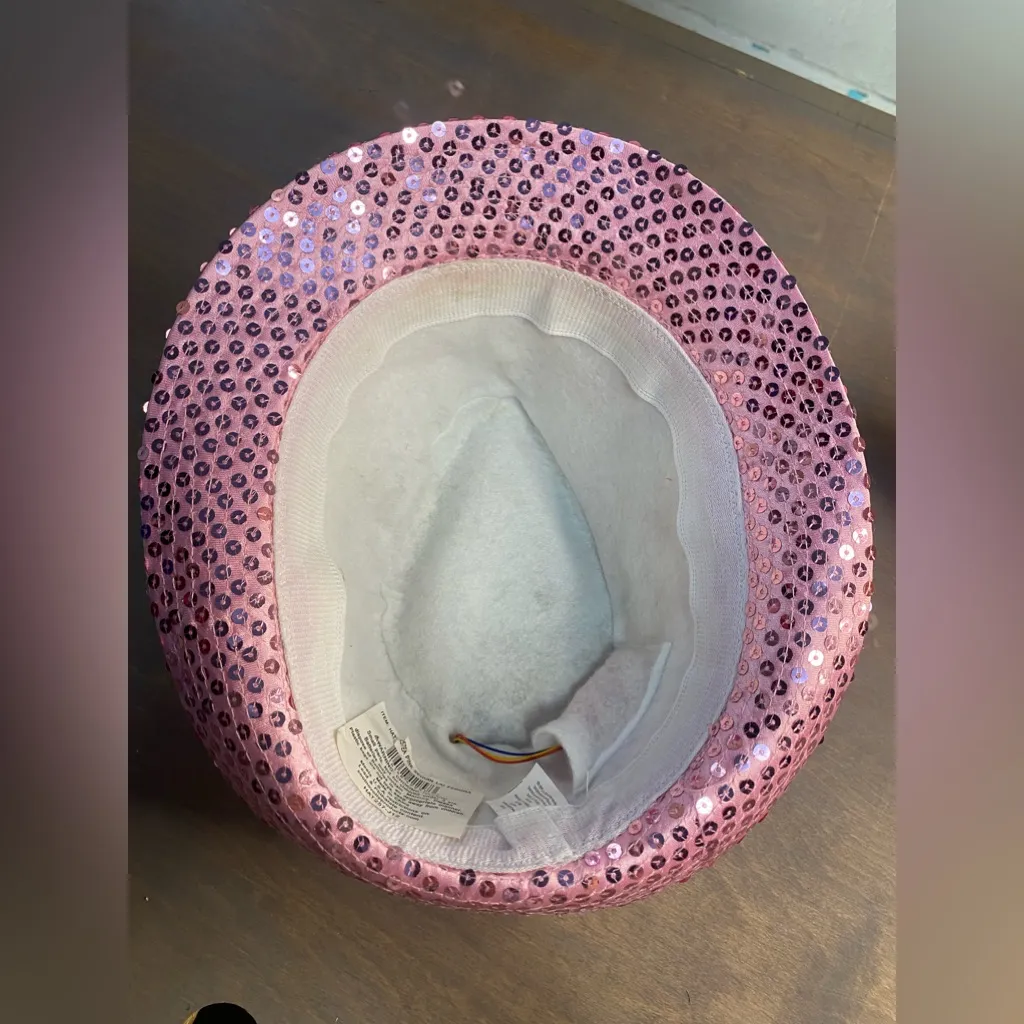 Pink sparkly battery powered light‎ up hat - Image 7