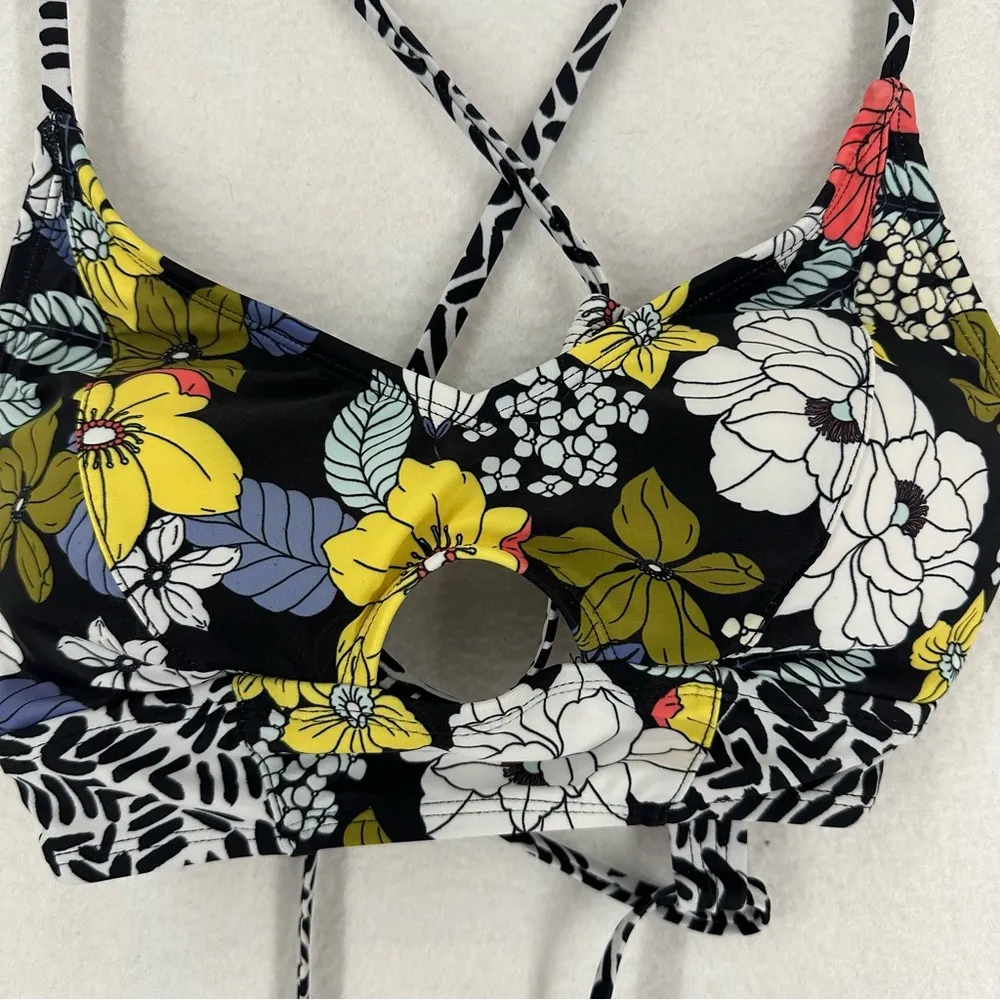 Jessica Simpson Floral Strap Bikini Swim Top Womens Small Multi Y2K - Image 2