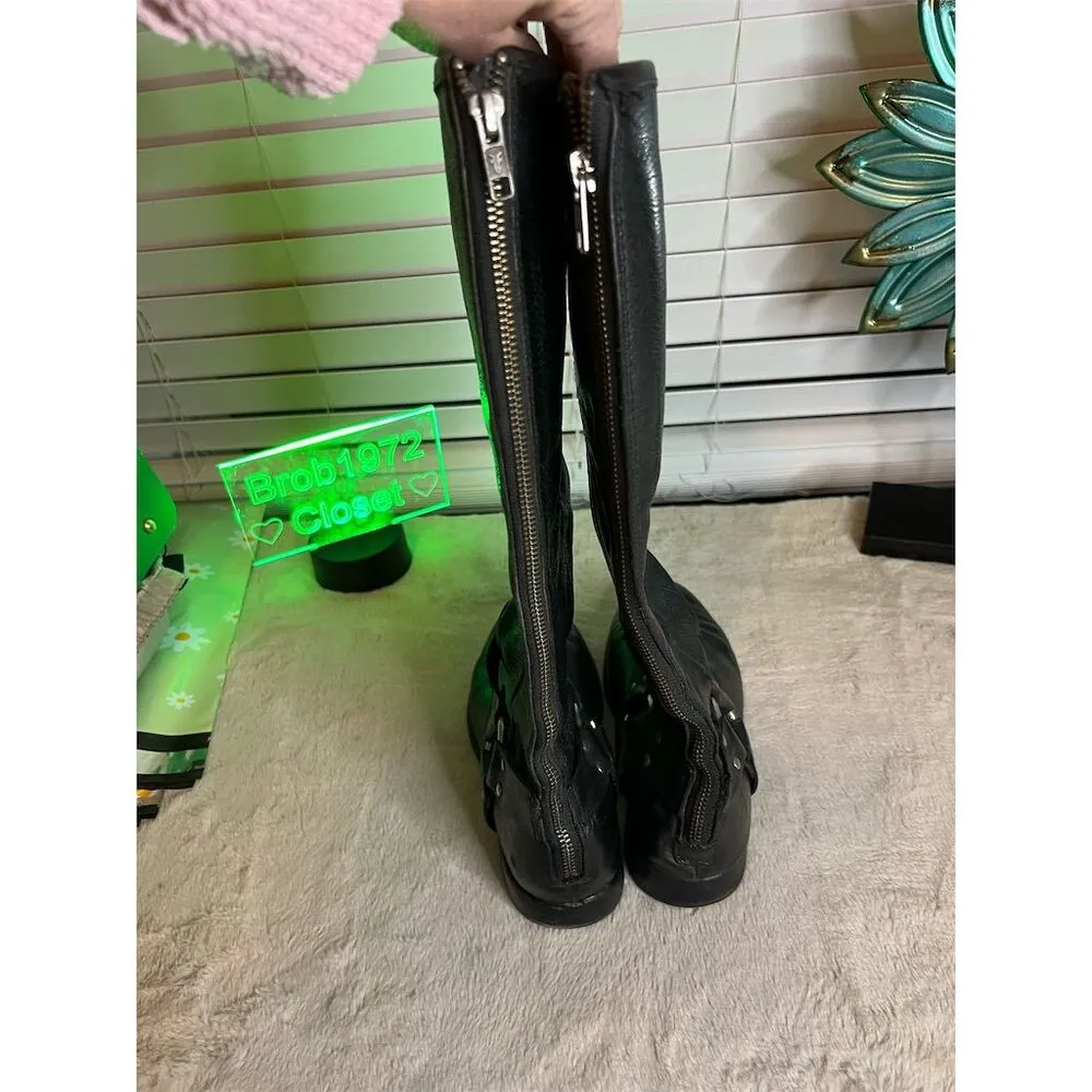 Frye Women's Phillip Harness Tall Riding Boots Black Size 8 B - Image 10