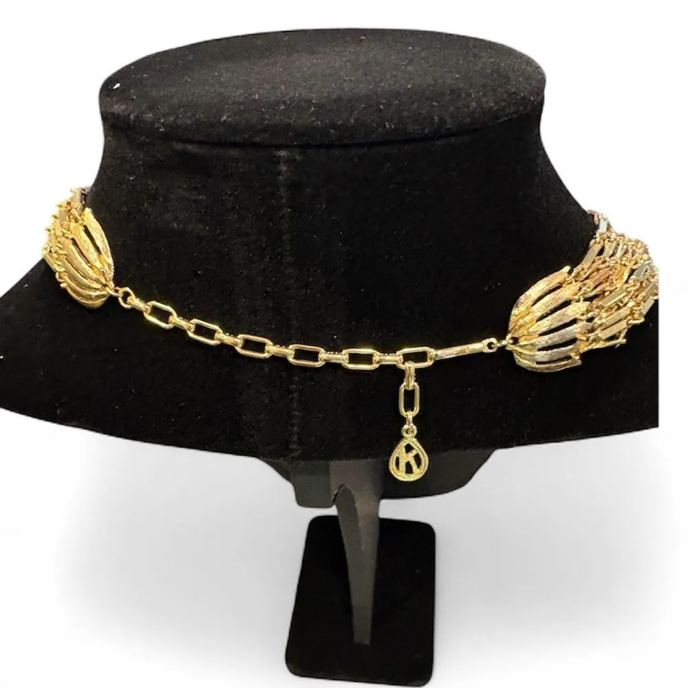 VTG Kramer Gold Tone Layered Cascading Necklace - Image 2