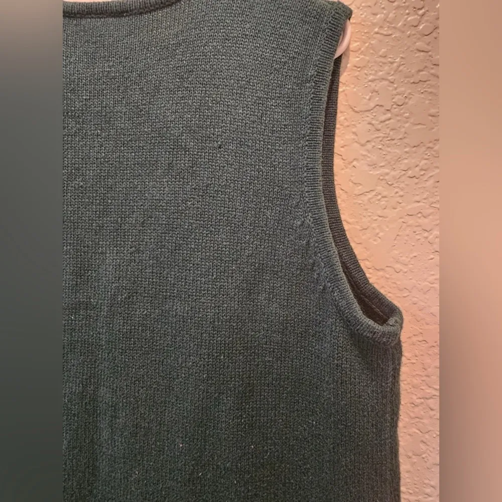 Southern Lady Knit Sweater Vest Size L Green Button up Birds Cardinal Grannycore Size L - Image 5