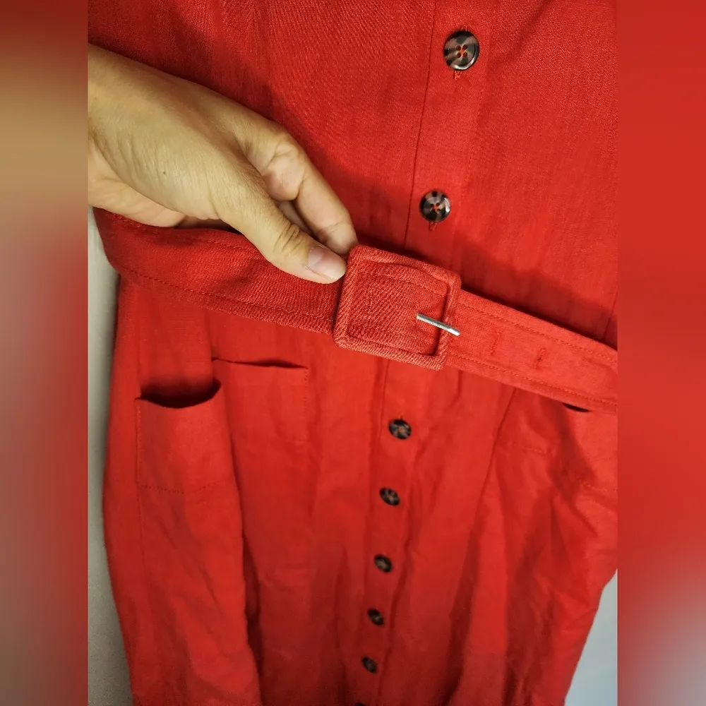 Saloni Bibba Belted Cotton And Linen - Image 3