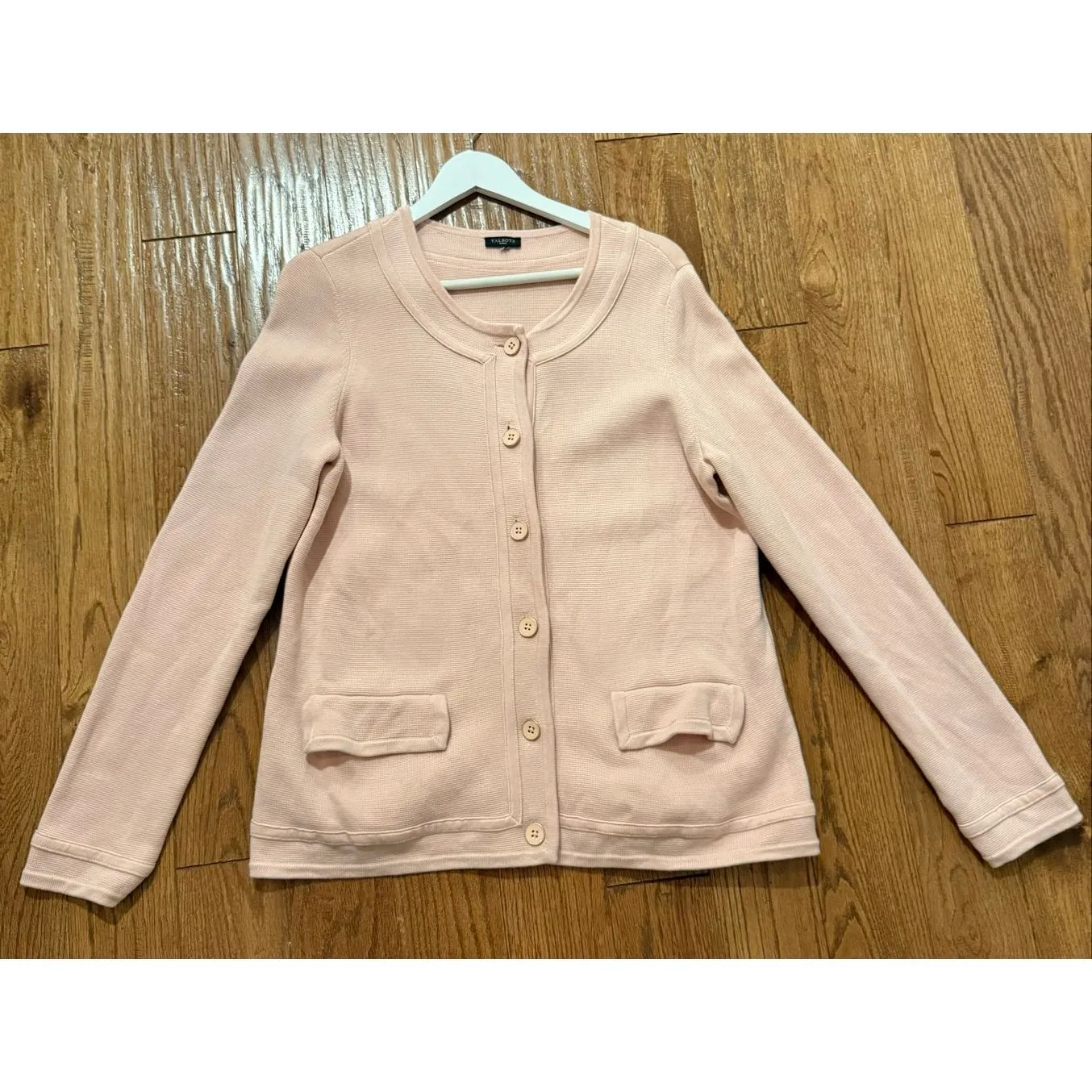 Talbots women’s pink cardigan jacket size large - Image 5
