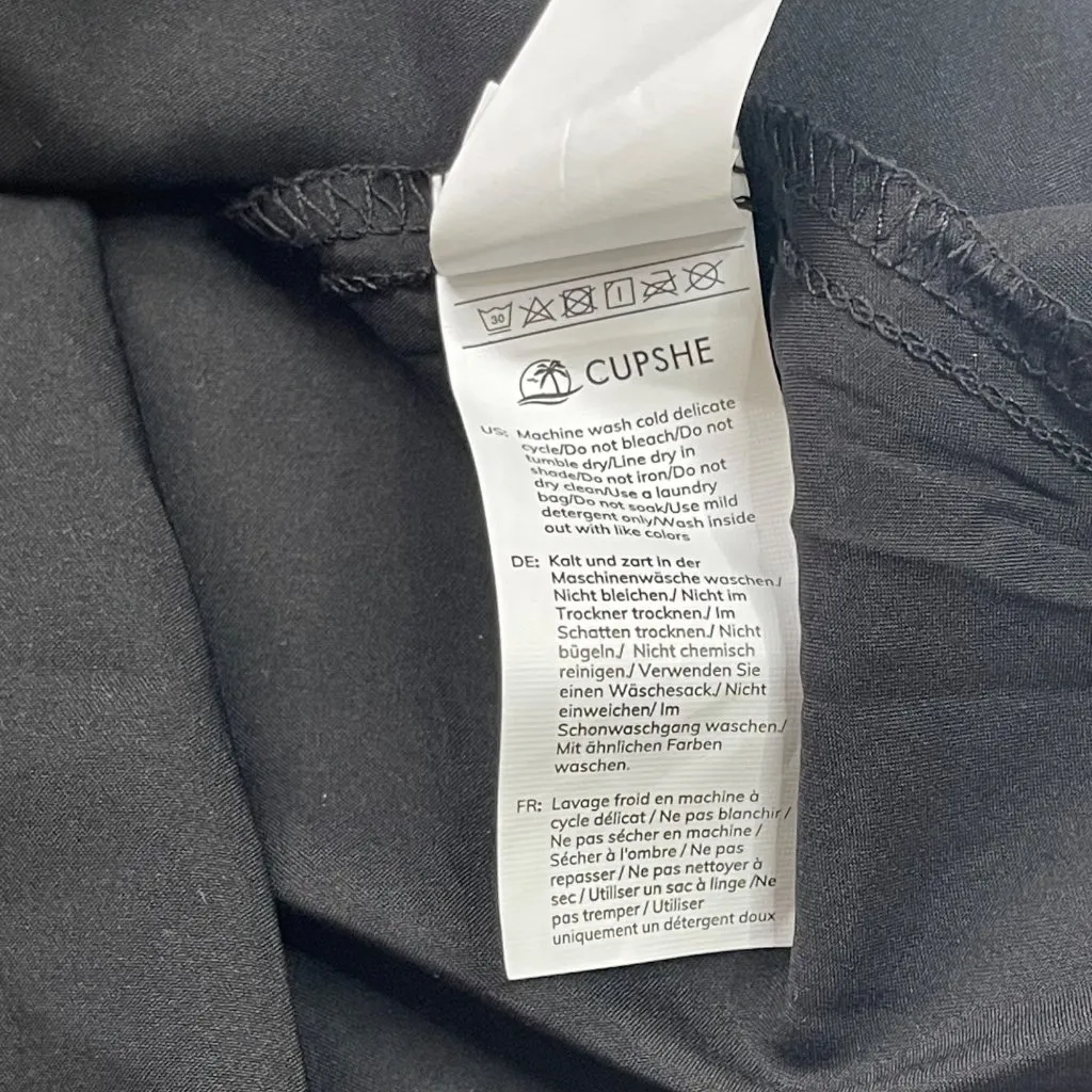 CUPSHE Floral Print Chiffon Mini Dress Women's Medium Long Sleeves Black‎ NEW - Image 11