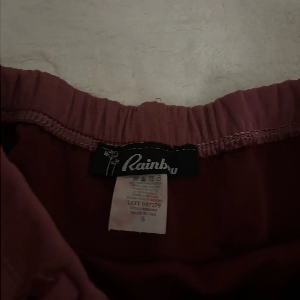 Rainbow Deep Burgundy Mini Skirt - Image 2