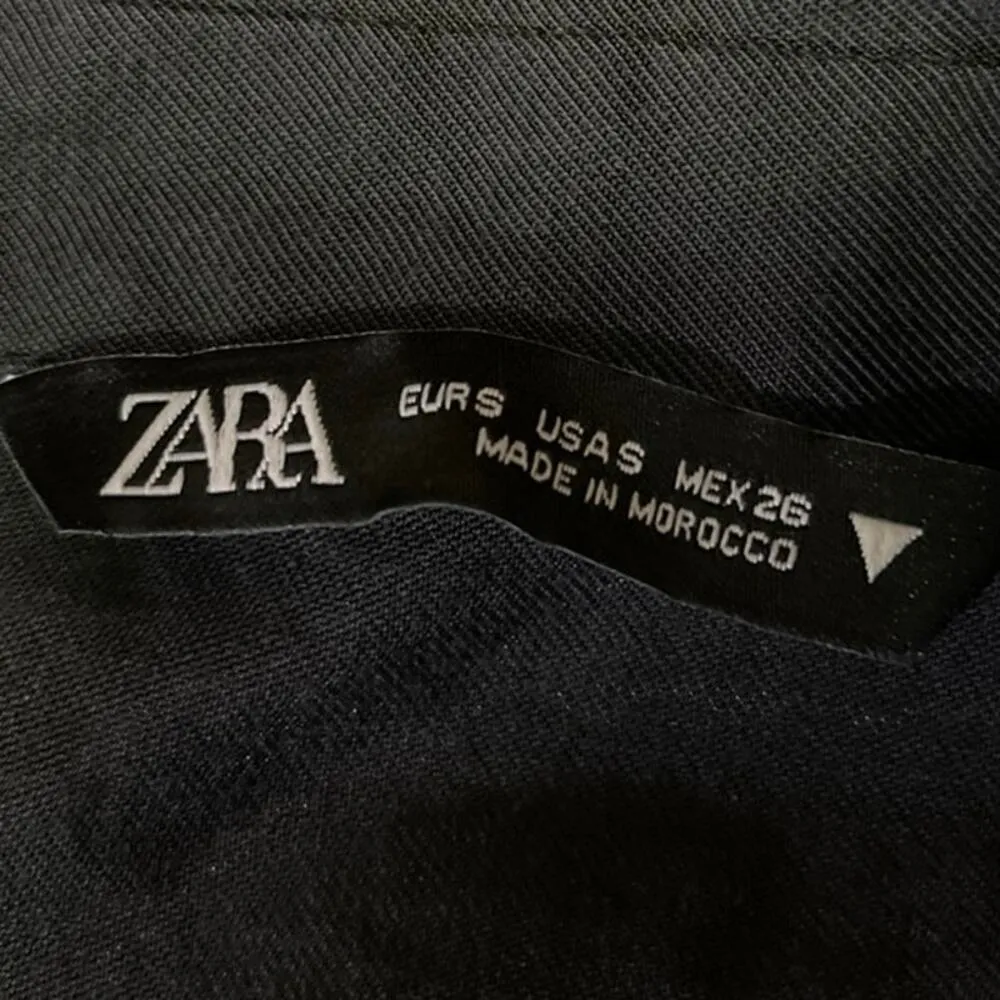 Zara Black Button Down Puff Long Sleeve Collar Tiered Mini Babydoll Dress Size S - Image 4