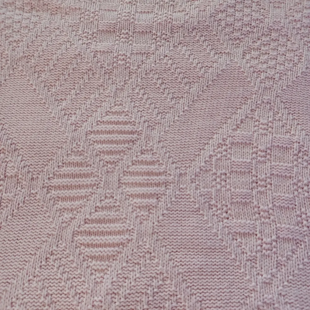 Classic Elements Medium Sweater Pastel Pink Diamond Knit Top Short Sleeve - Image 6