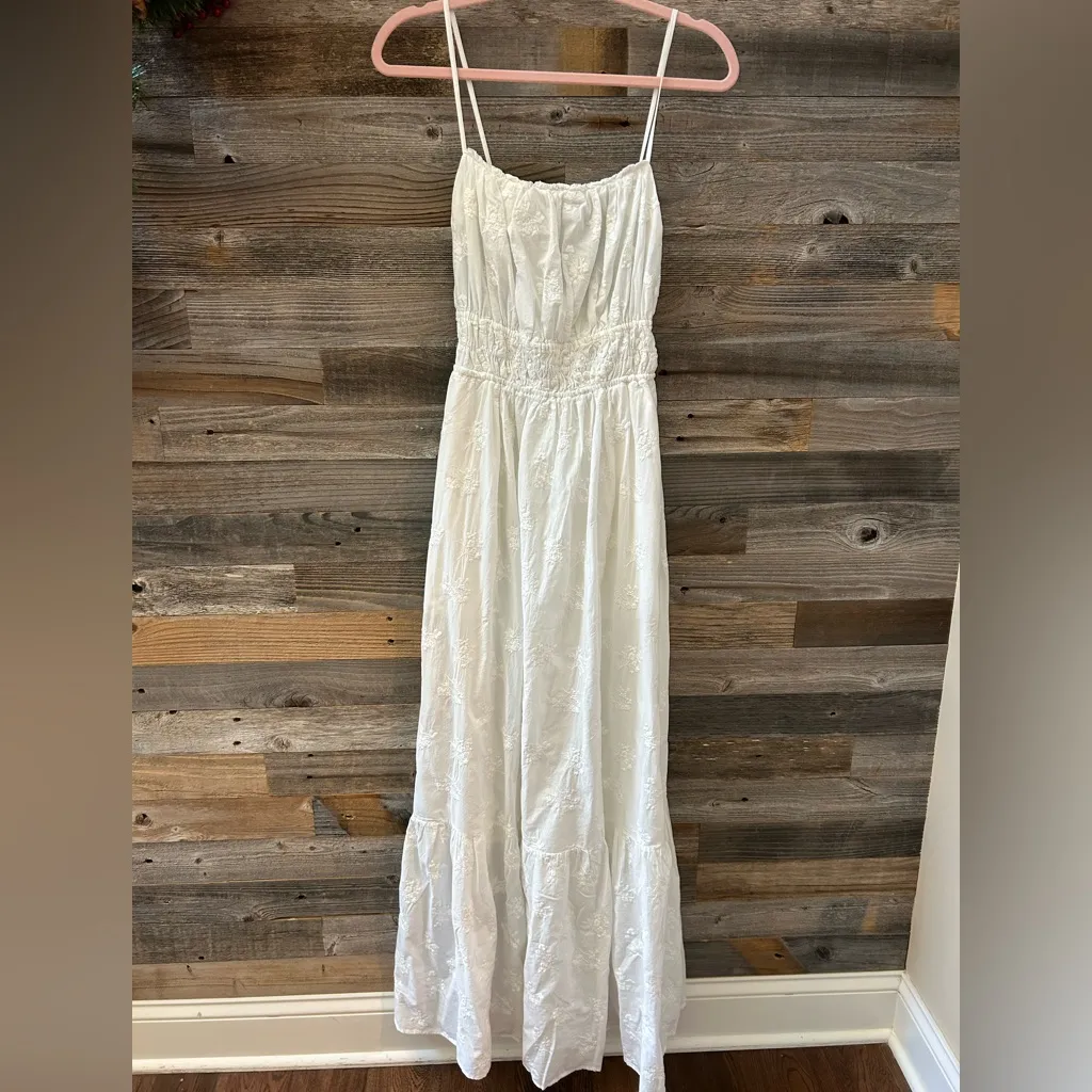 Trovata Birds of Paradise Mirabella White Maxi Dress in Floral Eyelet Size Small - Image 4