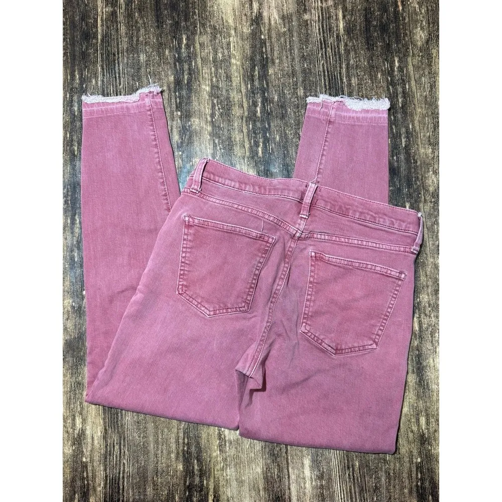 Gap Denim 28 Regular True Skinny Mauve/Pink Raw Hem Jeans - Image 3