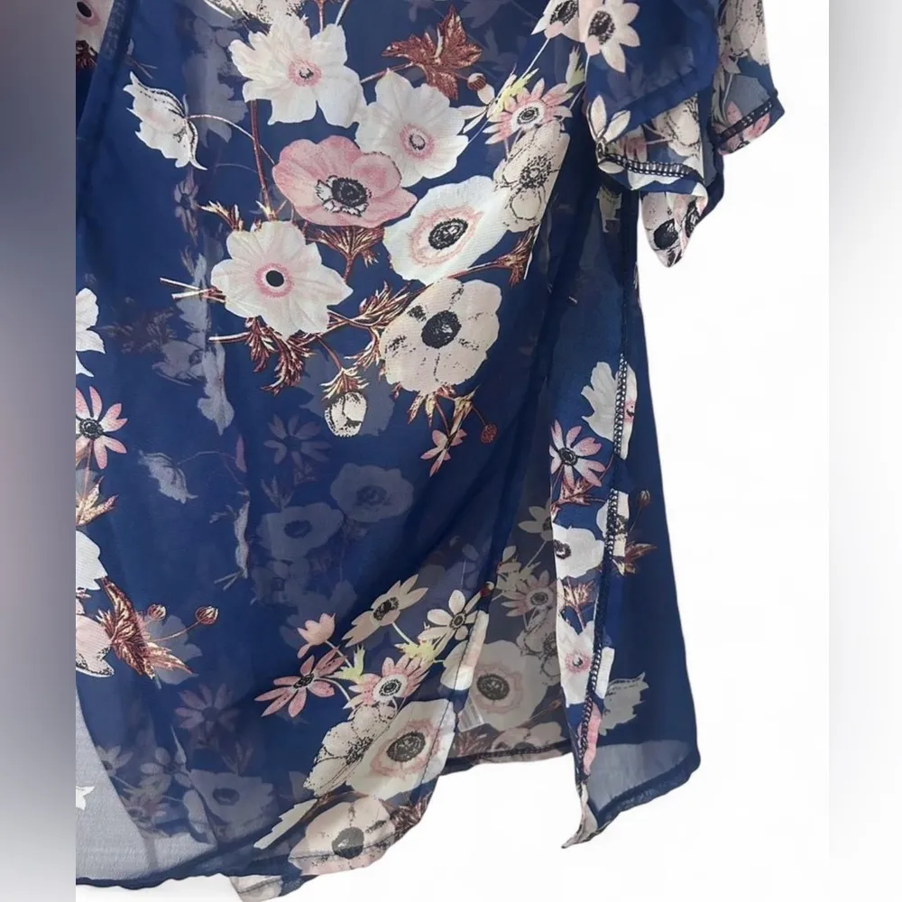 Boho Floral Sheer Kimono Cardigan | Festival Beach Cover Up | One Size - Image 4
