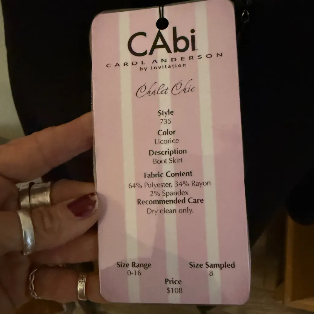 CAbi Classic Black Skirt  boot skirt style 735
NWT size 8 - Image 8