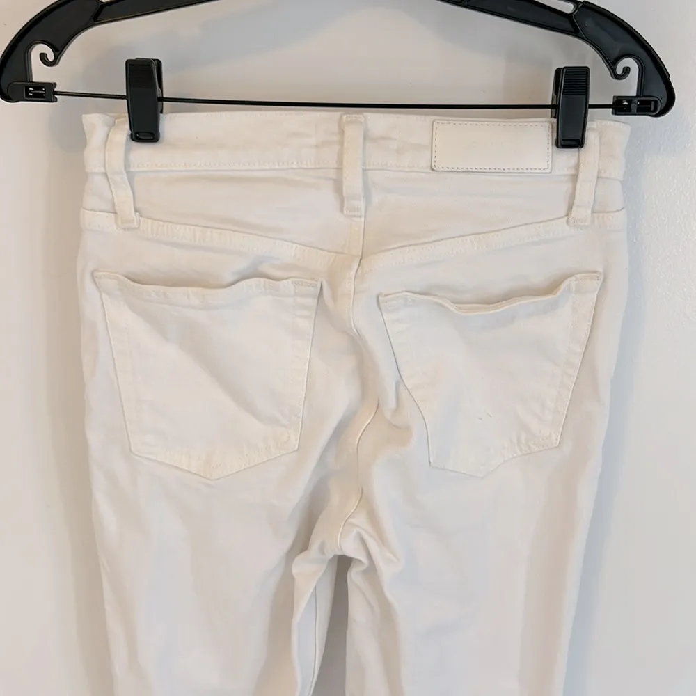 Re/Done 90S High Rise Ankle Crop Jeans White Destroy - Image 8