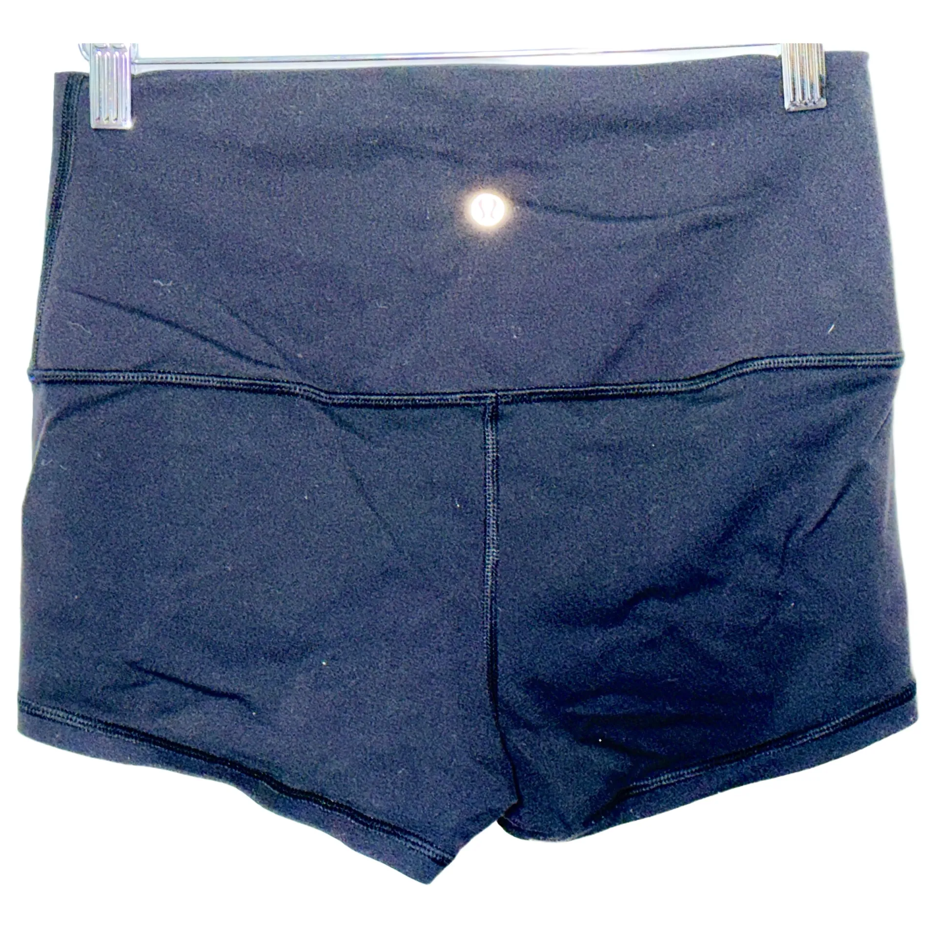 Lululemon Black Stretch High Waist Athletic Shorts Running Shorts Womens Size 8 - Image 2