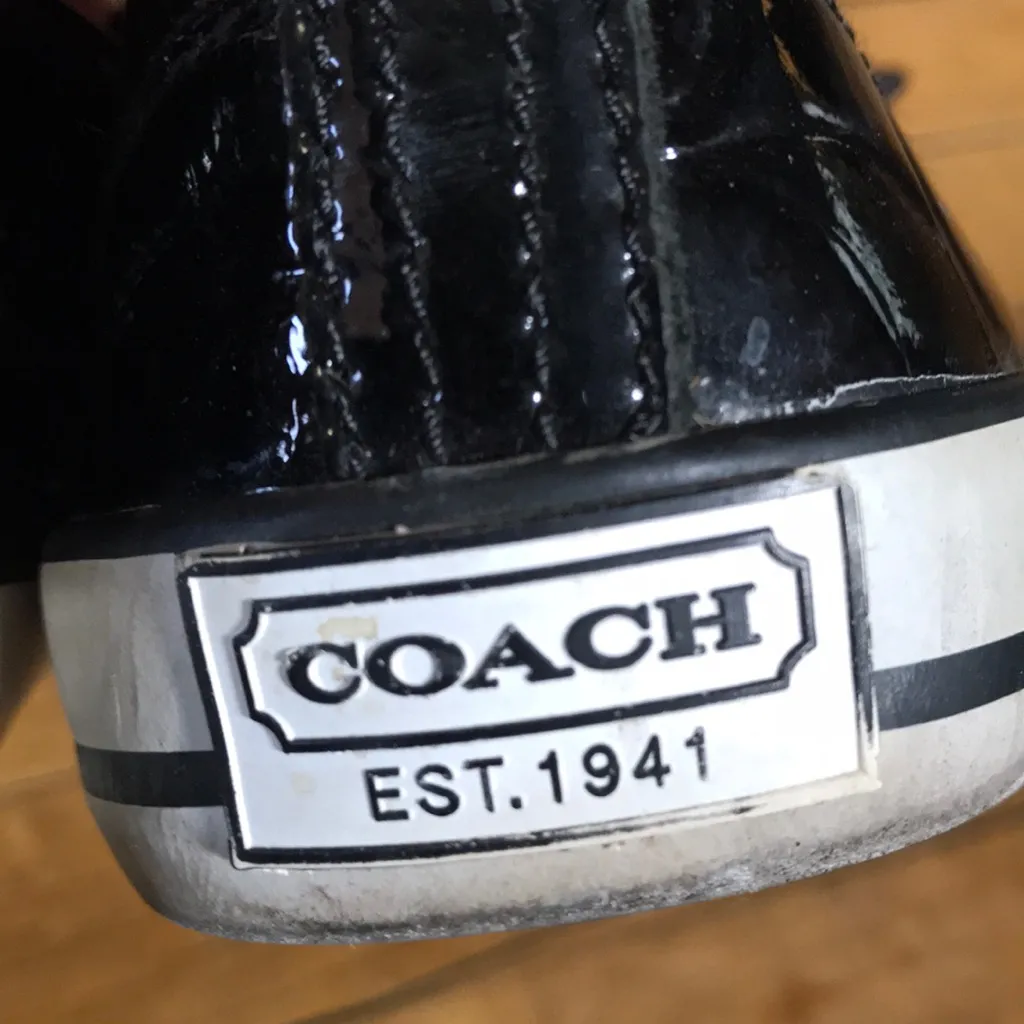 Coach Black Patent Quilted Loafers - Image 2