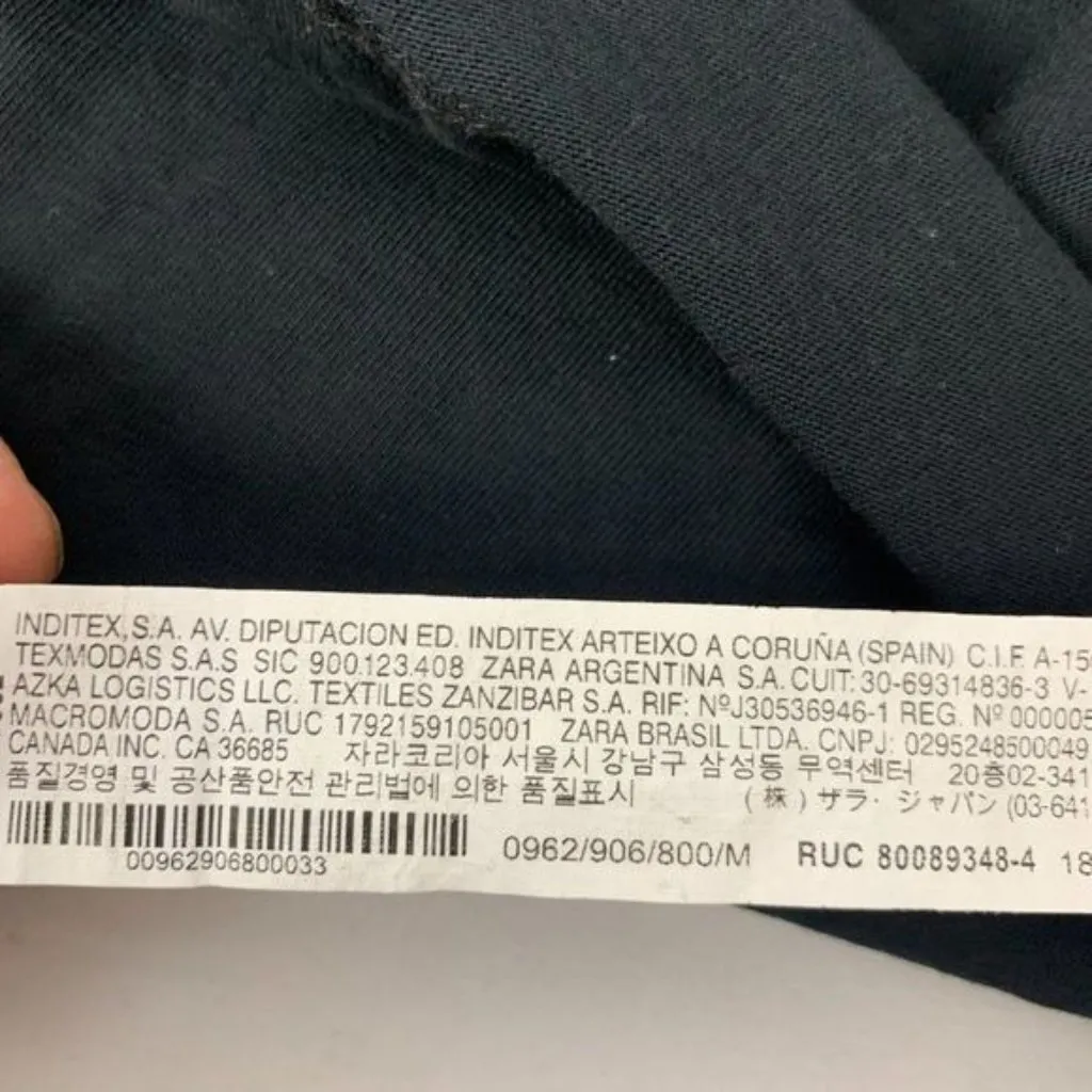 Zara Mens Black Graphic T-Shirt "Shout Back" Design Size M 100% Cotton - Image 5