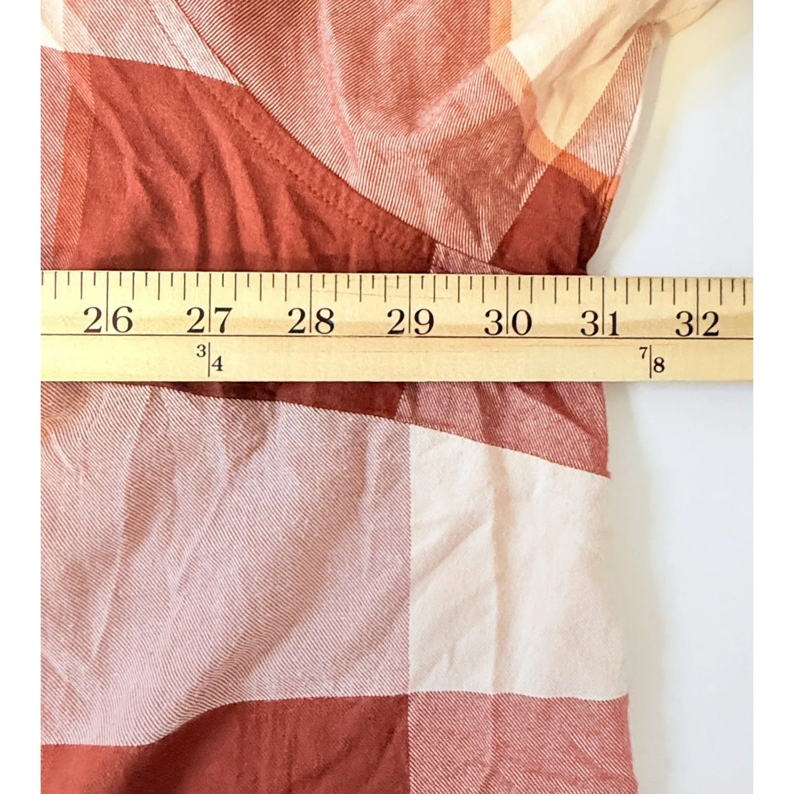 Ava & Viv Long Sleeve Flannel Plaid Rust Color Cotton Button Down Shirt Sz 3X - Image 5