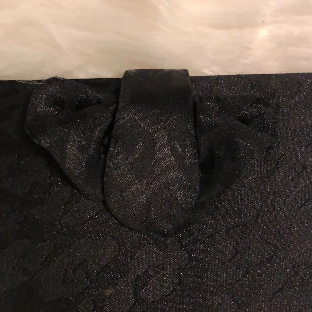 Vintage Kay Unger Black Animal Print Clutch - Image 4