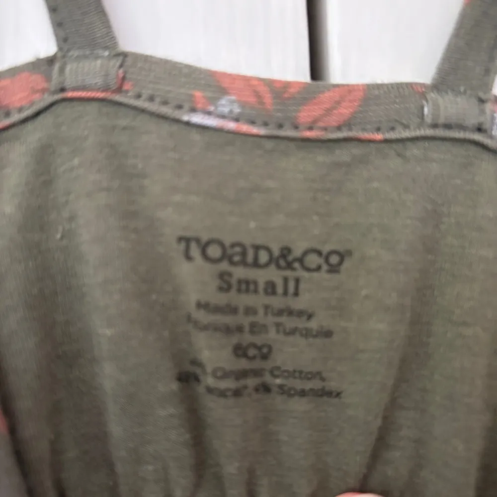 Toad & Co Capellini Dress Dusty Olive Green Found Forest Print Size Small Floral - Image 9