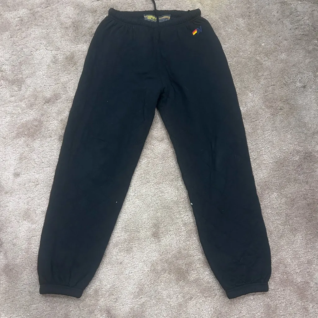 Aviator Nation Black Quilted Sweatpants large new - Image 3