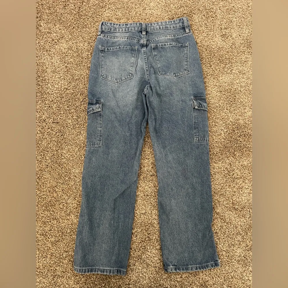 Women’s KanCan Button Fly Straight Leg Cargo Jeans Size 7/27 Blue - Image 5