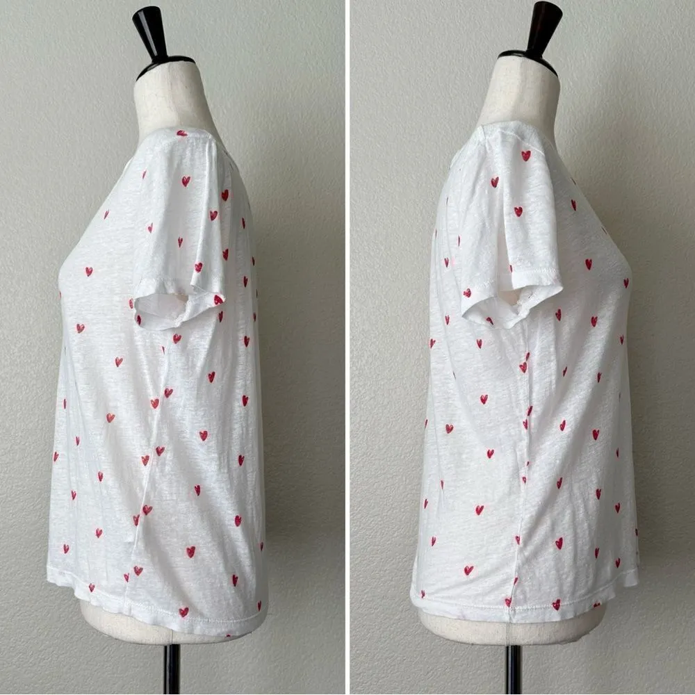 Rails Linen Lyocell blend Cara Red Heart Print Tee - Image 5