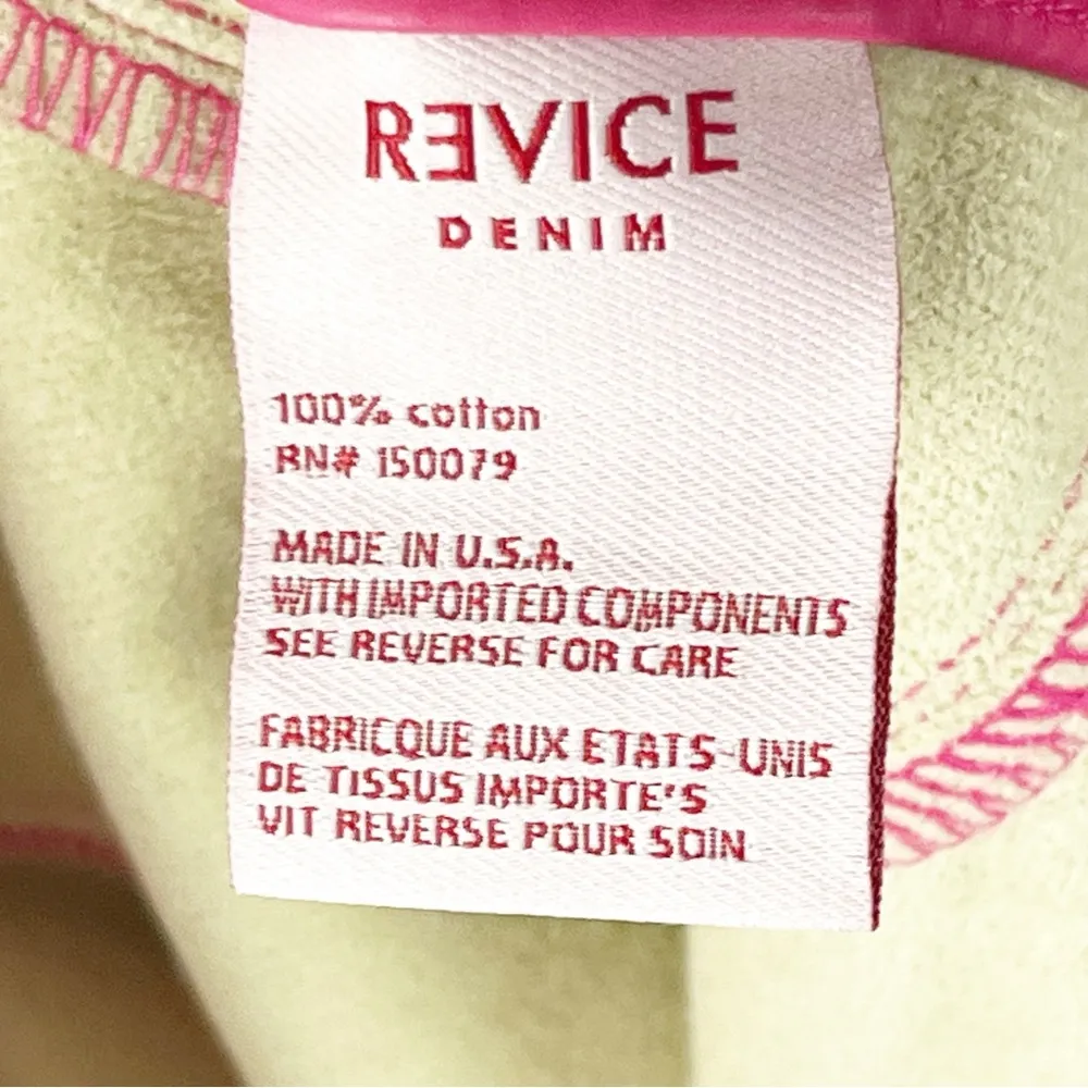 REVICE 100% Cotton Pink Venus Faux Leather High Rise Flare Pants, Size 27 - Image 4