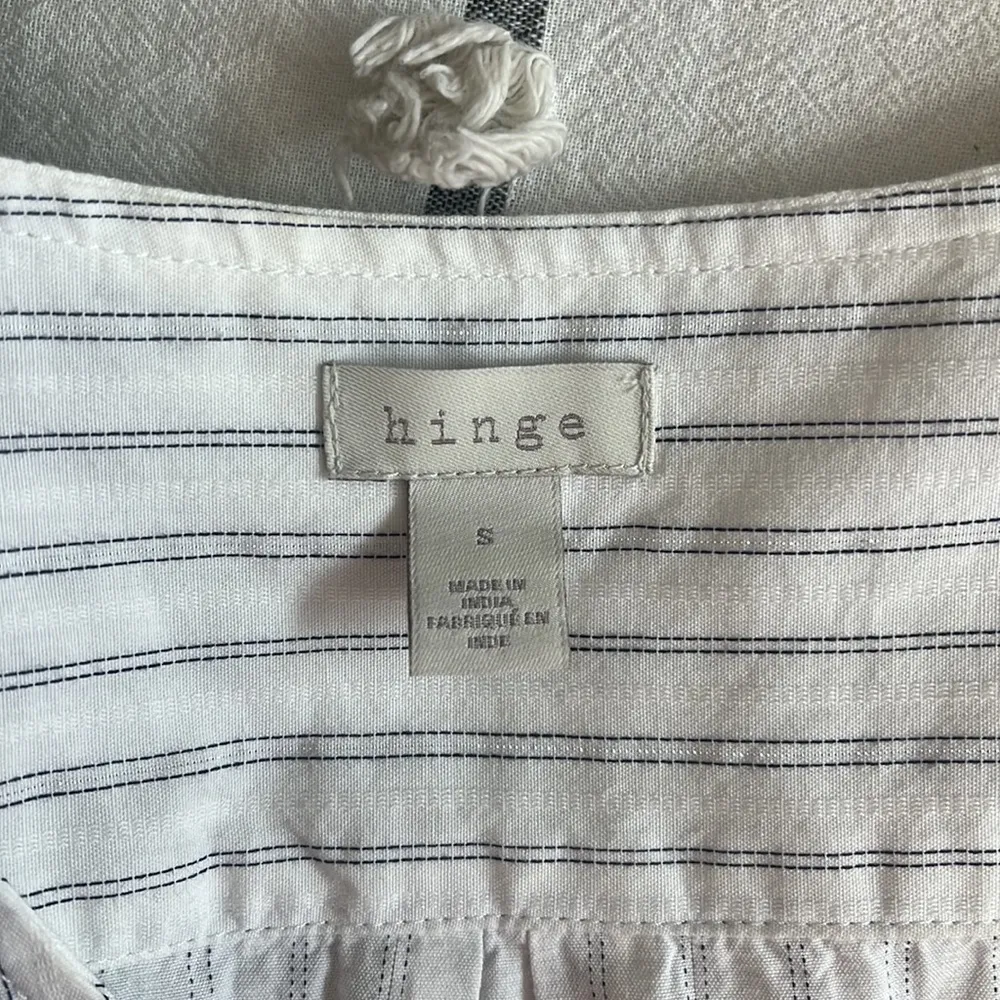 Hinge  • metallic striped short sleeve top - Image 98