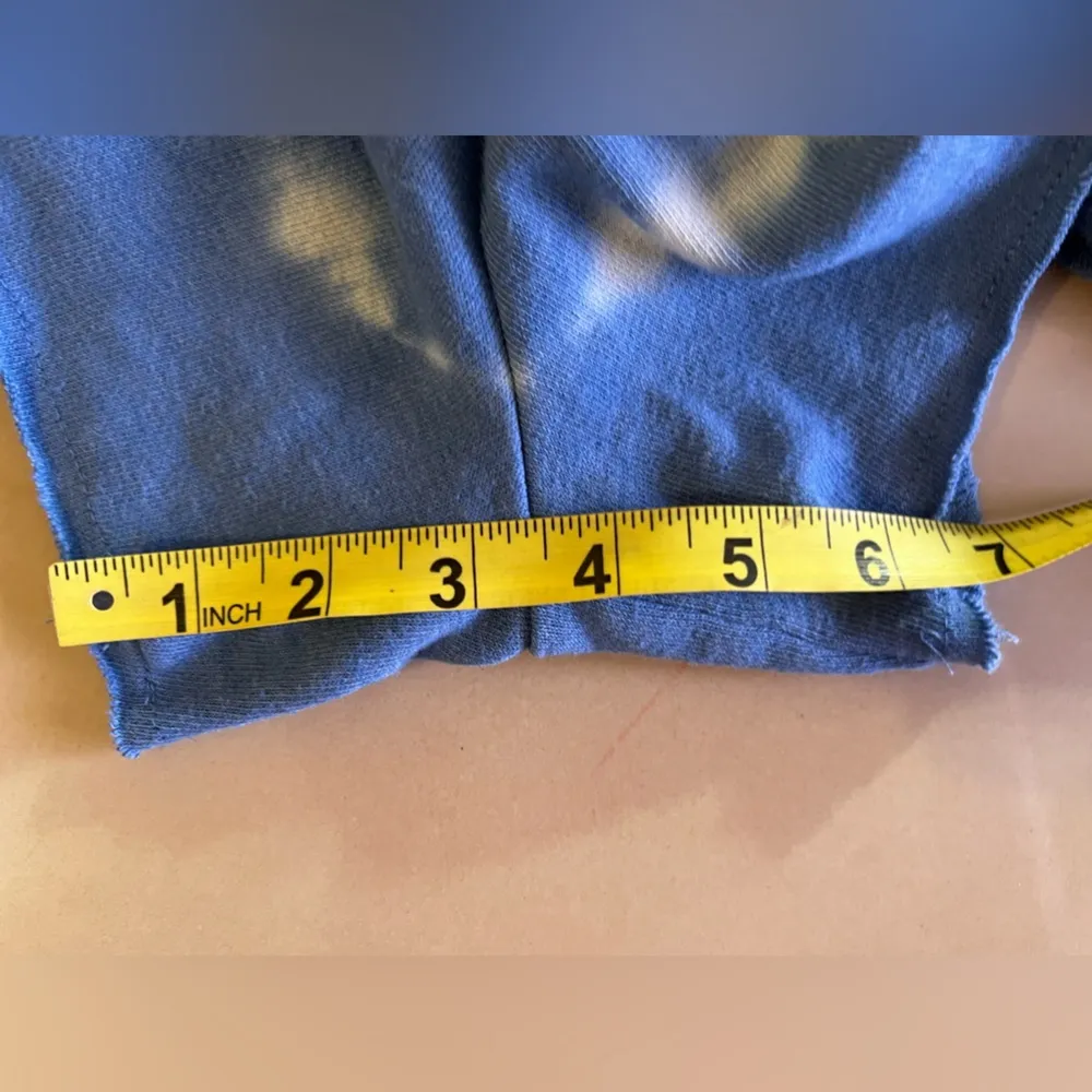 Seven 7 French Terry crew neck federal blue white tie dye t-shirt plus Size S/ M - Image 11