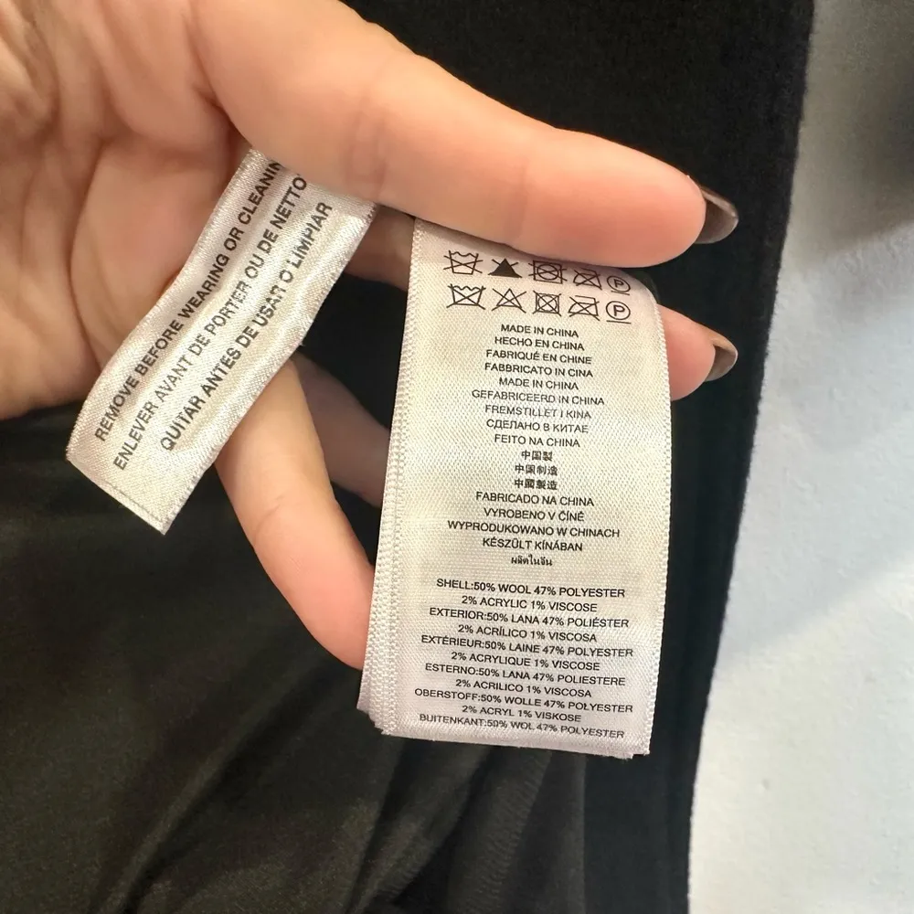 Michael Kors Double Breasted Wool Blend Trench Coat with Leather Trim - Image 6