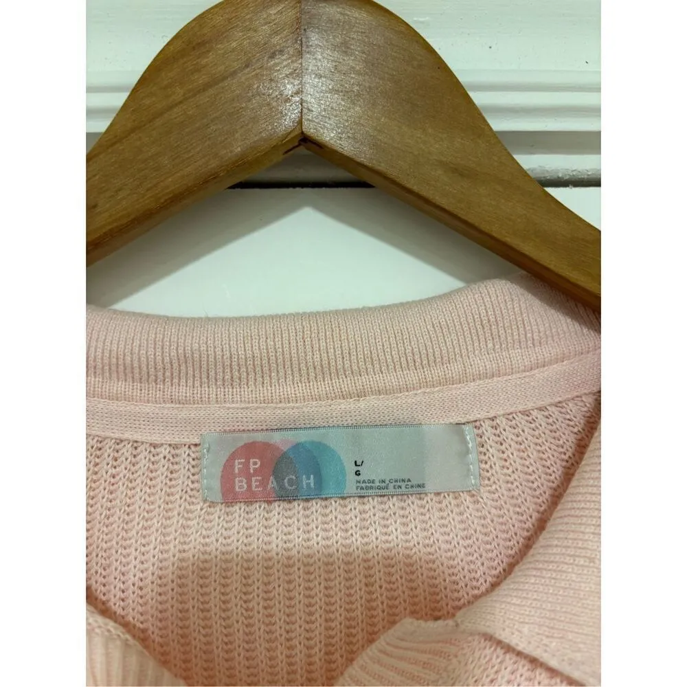 Free People Picnic Sweater Mini Dress Ribbed in Pink Dogwood Large - Image 3