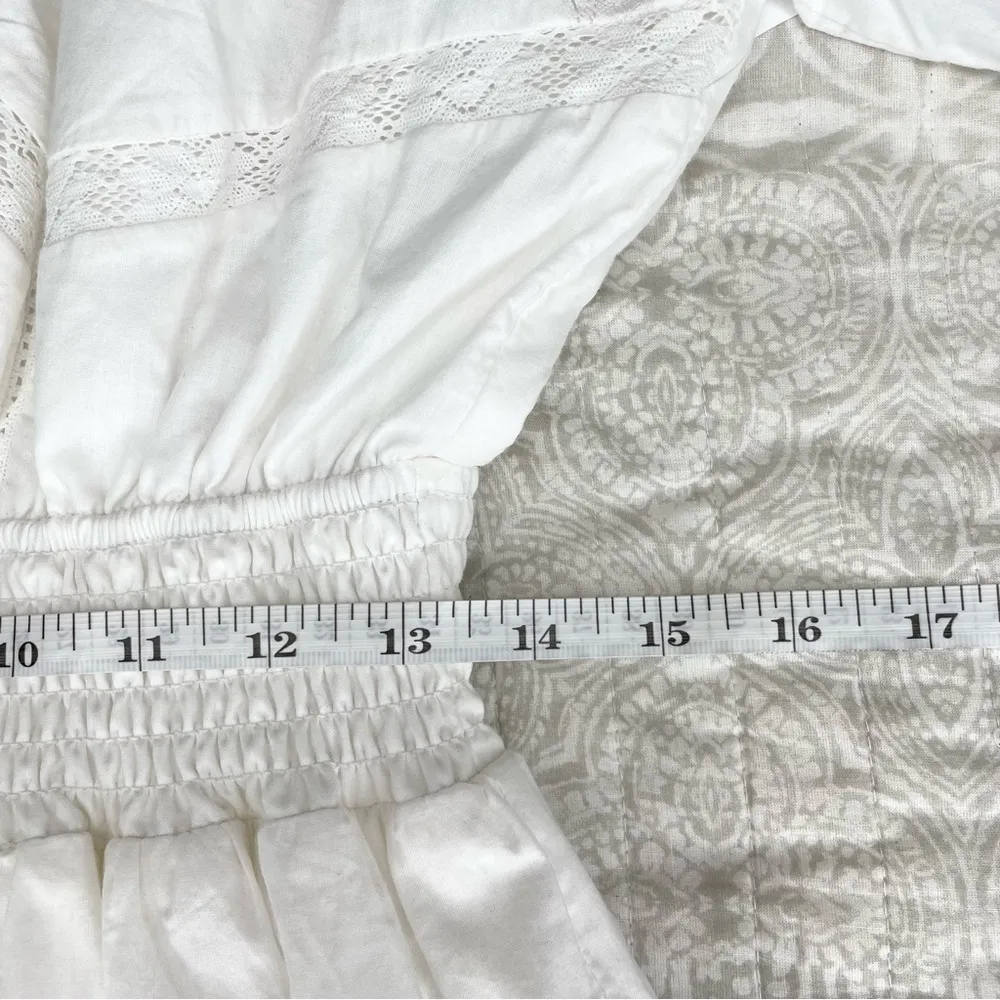 White Lace Inset Flounced Mini Dress Medium NWT - Image 11