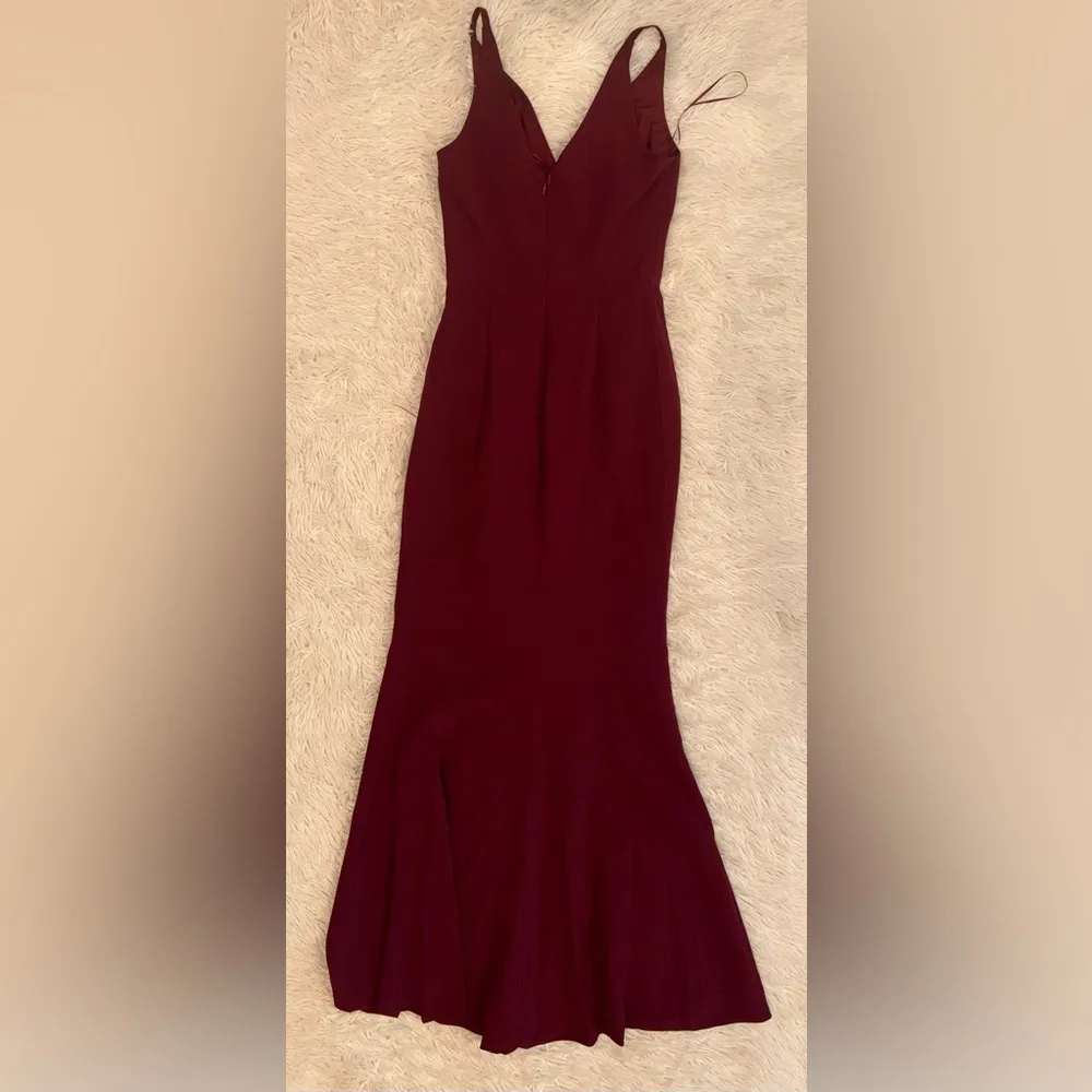 NWOT DRESS THE POPULATION Jordan Ruched Side
Slit Dress burgundy sz S - Image 4