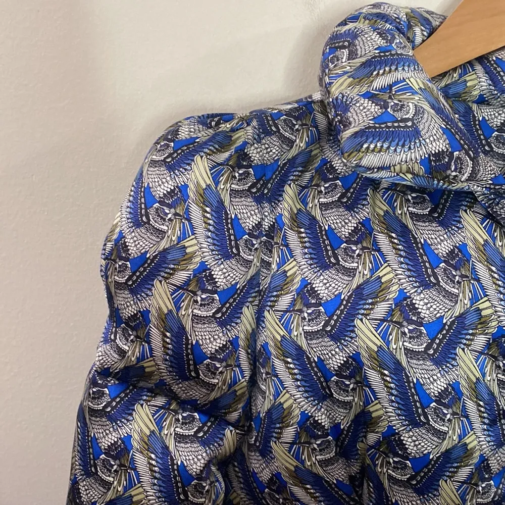 Thomas Wylde silk blue hummingbird print goose down puffer jacket size M Size M - Image 14