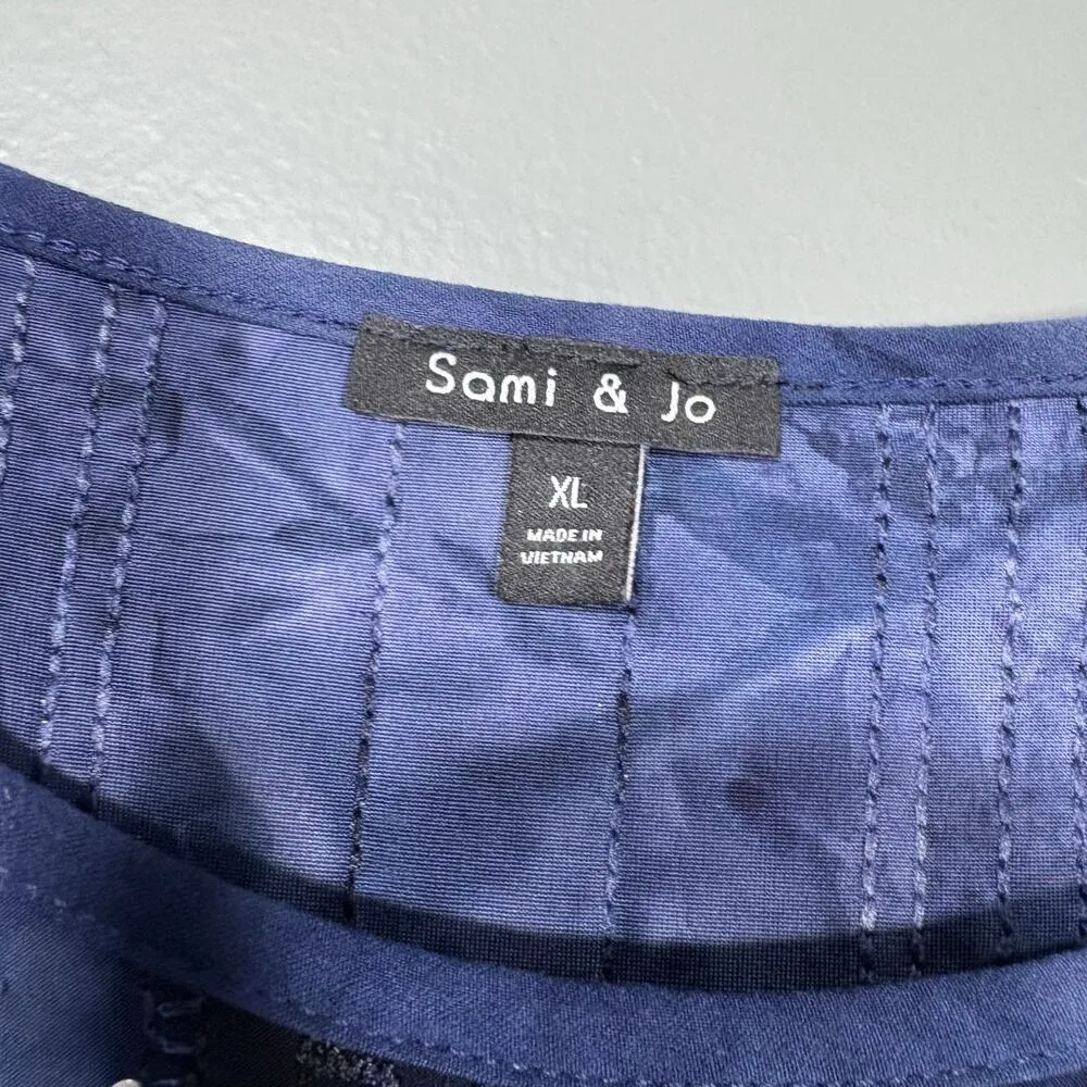 Sami & Jo Women's Blue Boho Sequin Tie Dye Twist Front Top - Size XL - Dopamine - Image 5