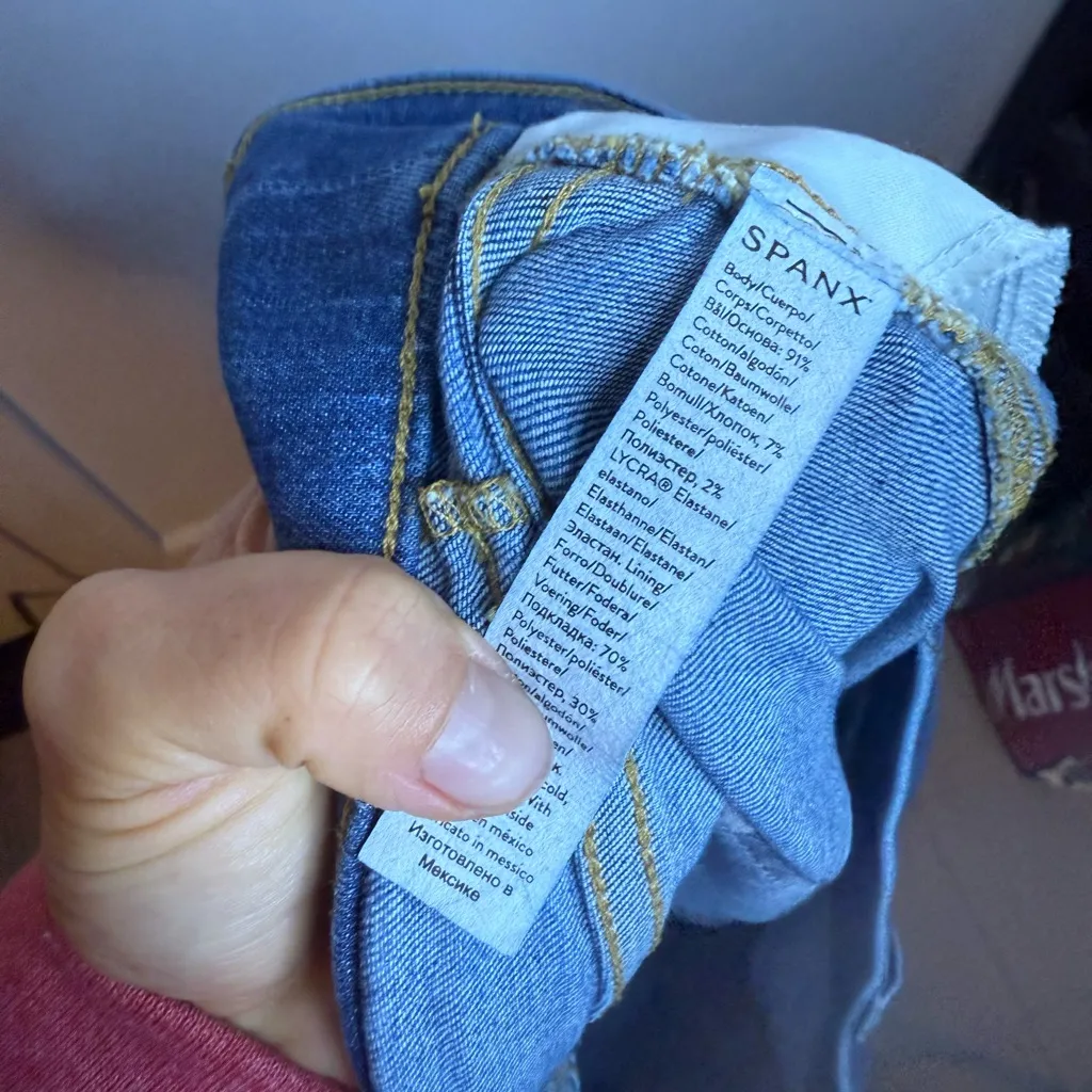 Spanx Front Seamed Pull On Wide Leg Jeans - Image 4