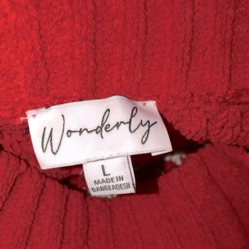 Wonderly red knit sweater size large - Image 4
