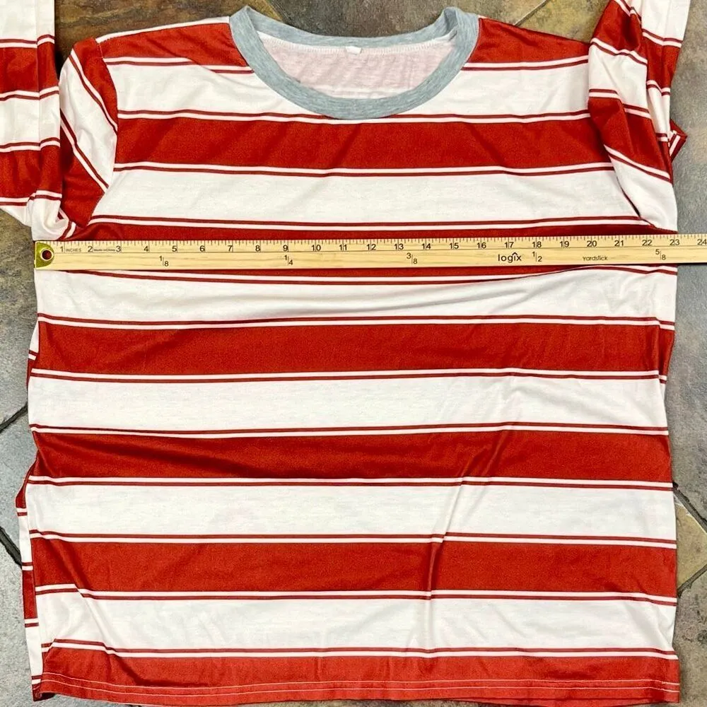 Women's Family Pajama Striped Xmas Christmas Matching Sleepwear Set 2XL Red Size XXL - Image 13