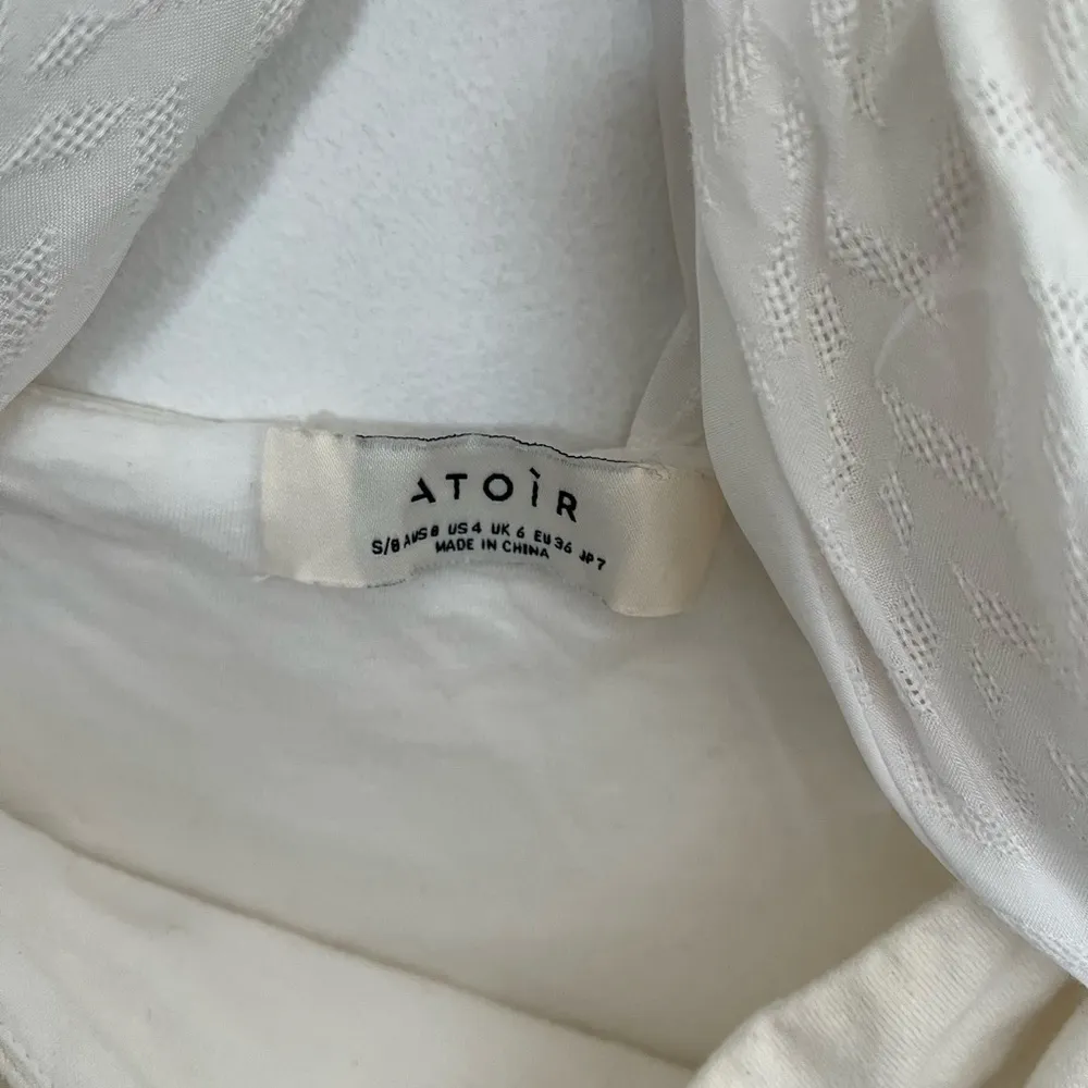 Atoir white cream the fleur one shoulder natural fiber bandeau bodysuit small - Image 7