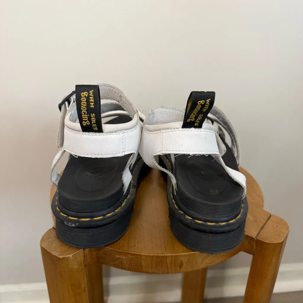 Dr. Martens White Blaire Platform Strappy Sandals | 9 - Image 5