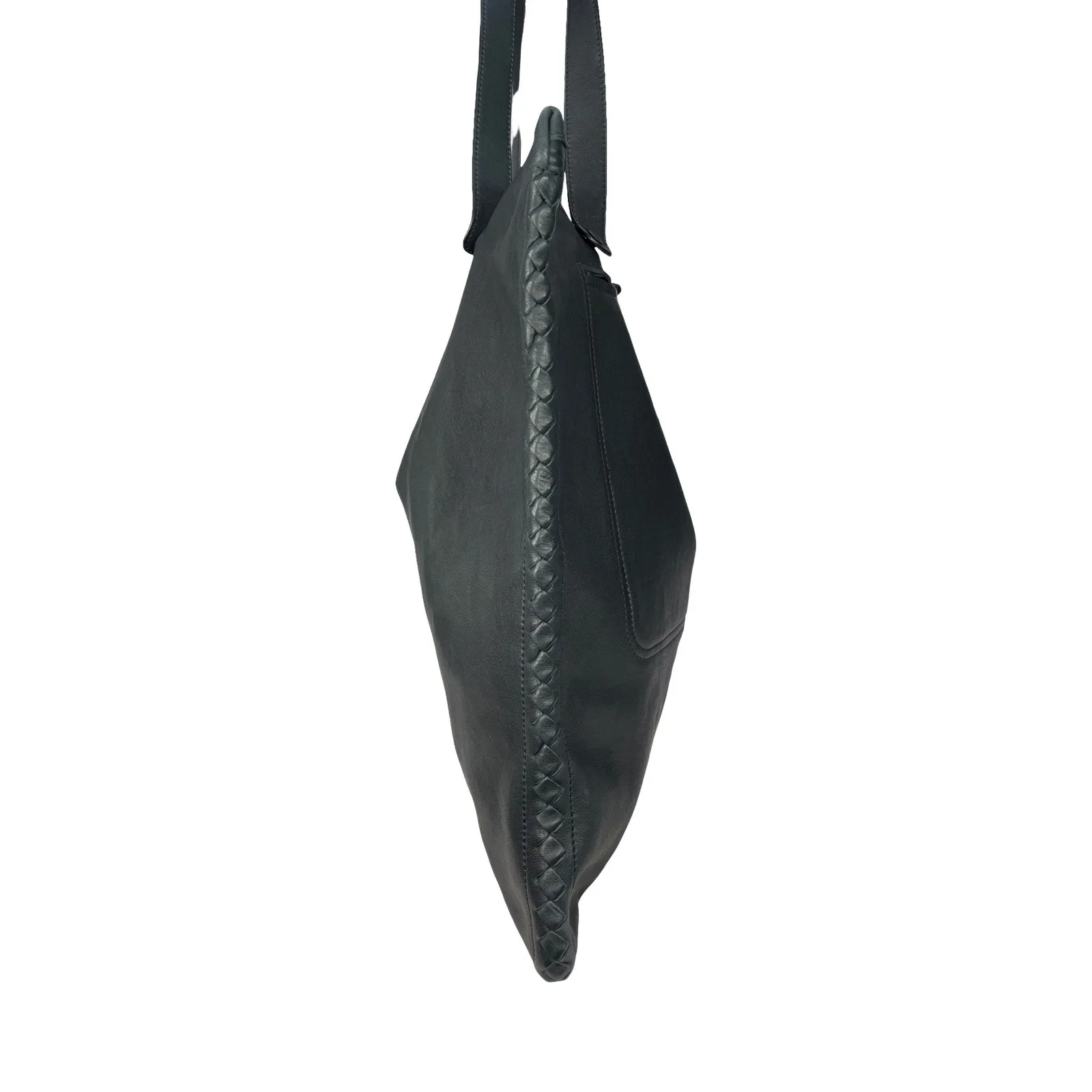 Bottega Veneta Black Leather Woven Intrecciato Tote Bag Made in Italy Minimalist - Image 13