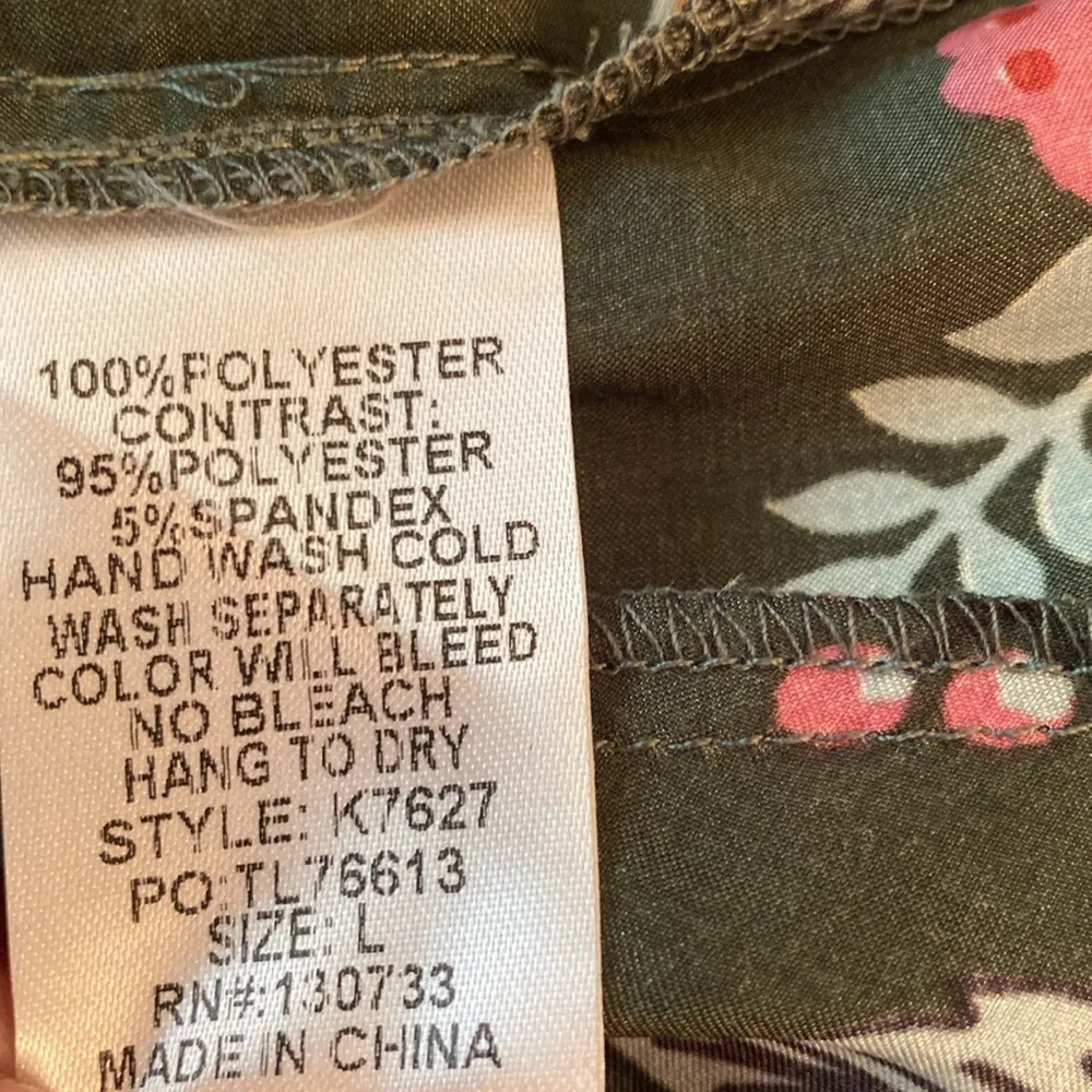 Umgee Paisley Printed & Solid Velvet Detail Round Neck Mini Dress Size LARGE - Image 8