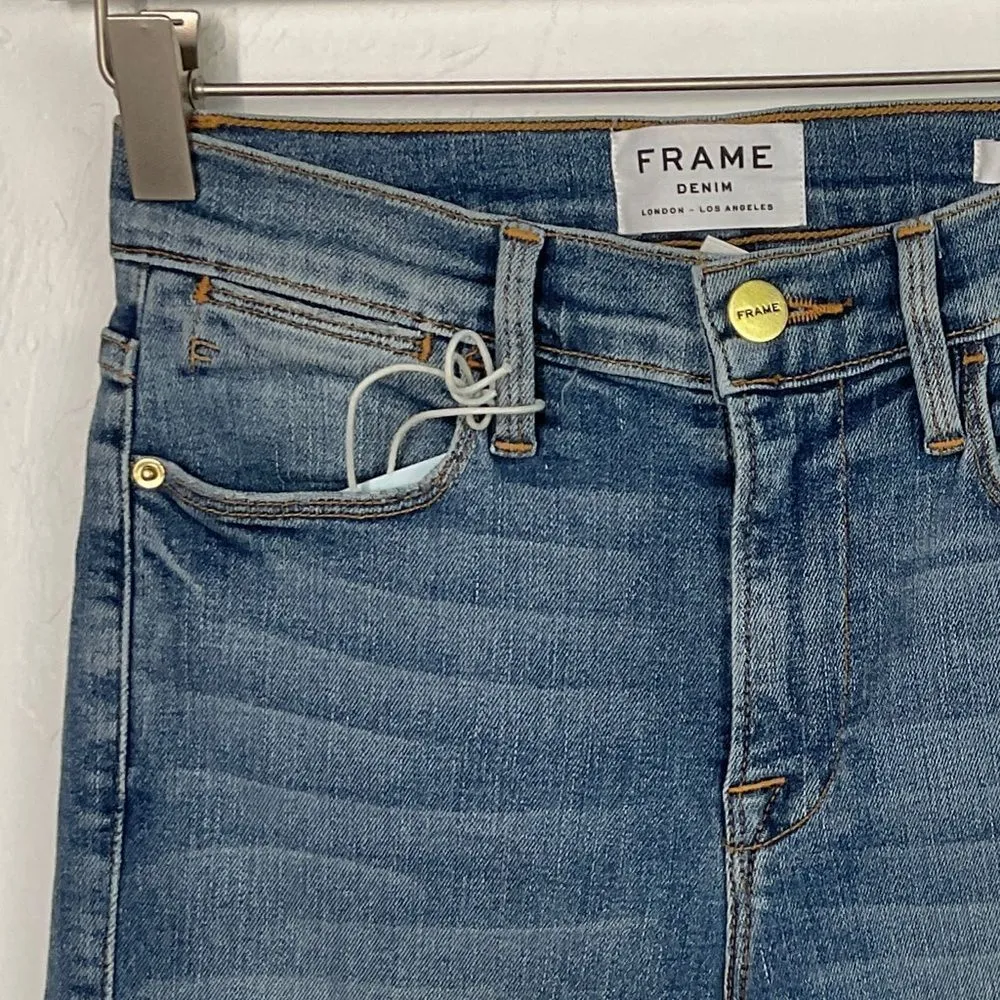 frame denim Frame Le High Skinny Blue Garden Grove Destroyed Hem Skinny Jeans 24 NWT - Image 3