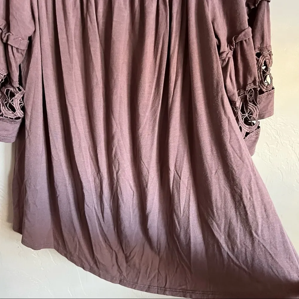 Vince & Love Mauve Boho Oversized Flowy Top - Image 3