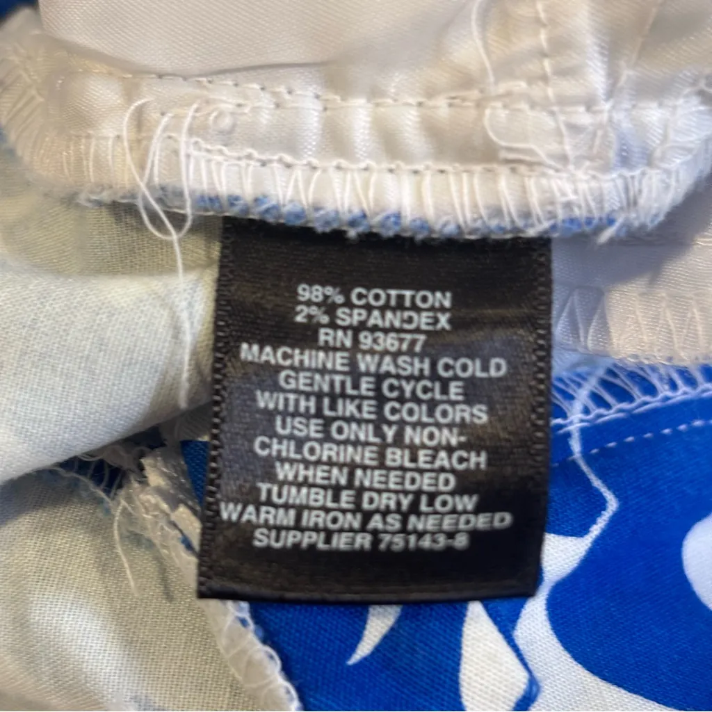 Liz Claiborne Emma Classic career Blue Patterned Capri Dress Pants Size 10 - Image 12