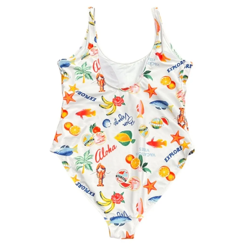 NWOT Old Navy Vacation Graphics One
Piece Swimsuit Size 2X - Image 9