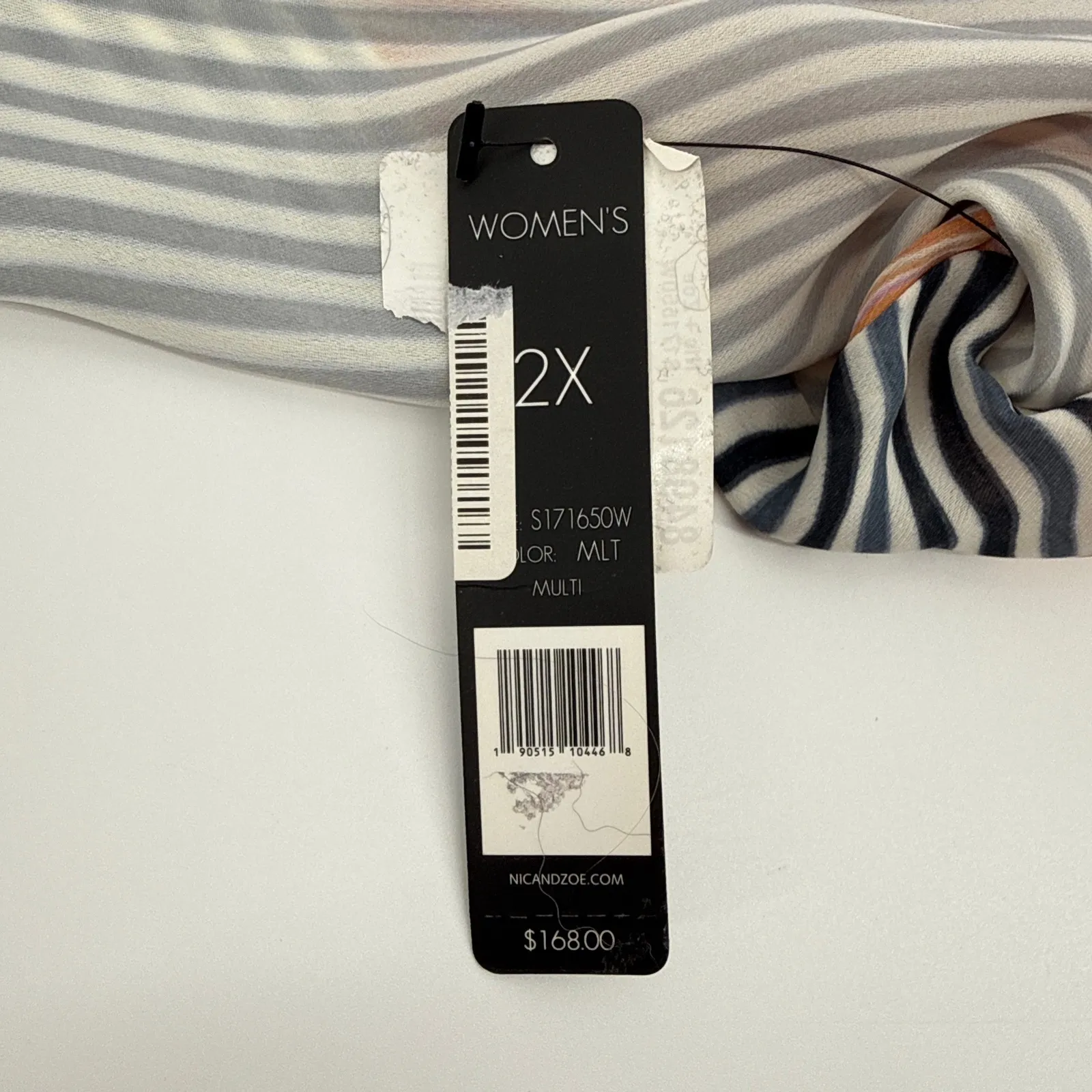 NWT NIC+ZOE 2X All Angles Multi Stripe Split Neck Long Sleeve Tunic Blouse - Image 7