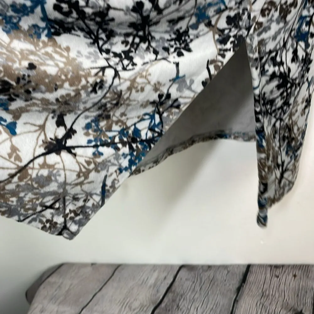 J. Jill Pure Jill Zinc Calm VinesVelour Tunic Blue Brown Stretch Size Small - Image 7