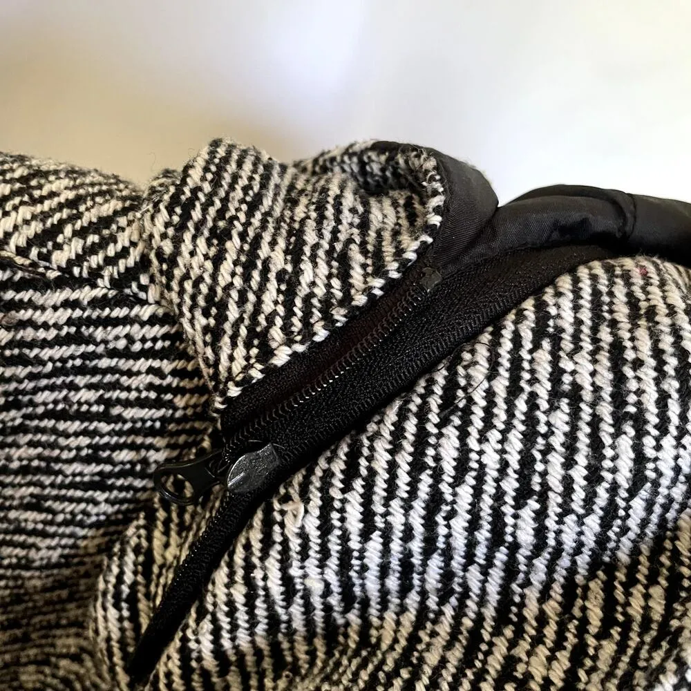 Hawke & Co Outfitters knit black and white patterned coat hood winter women's M Size M - Image 11