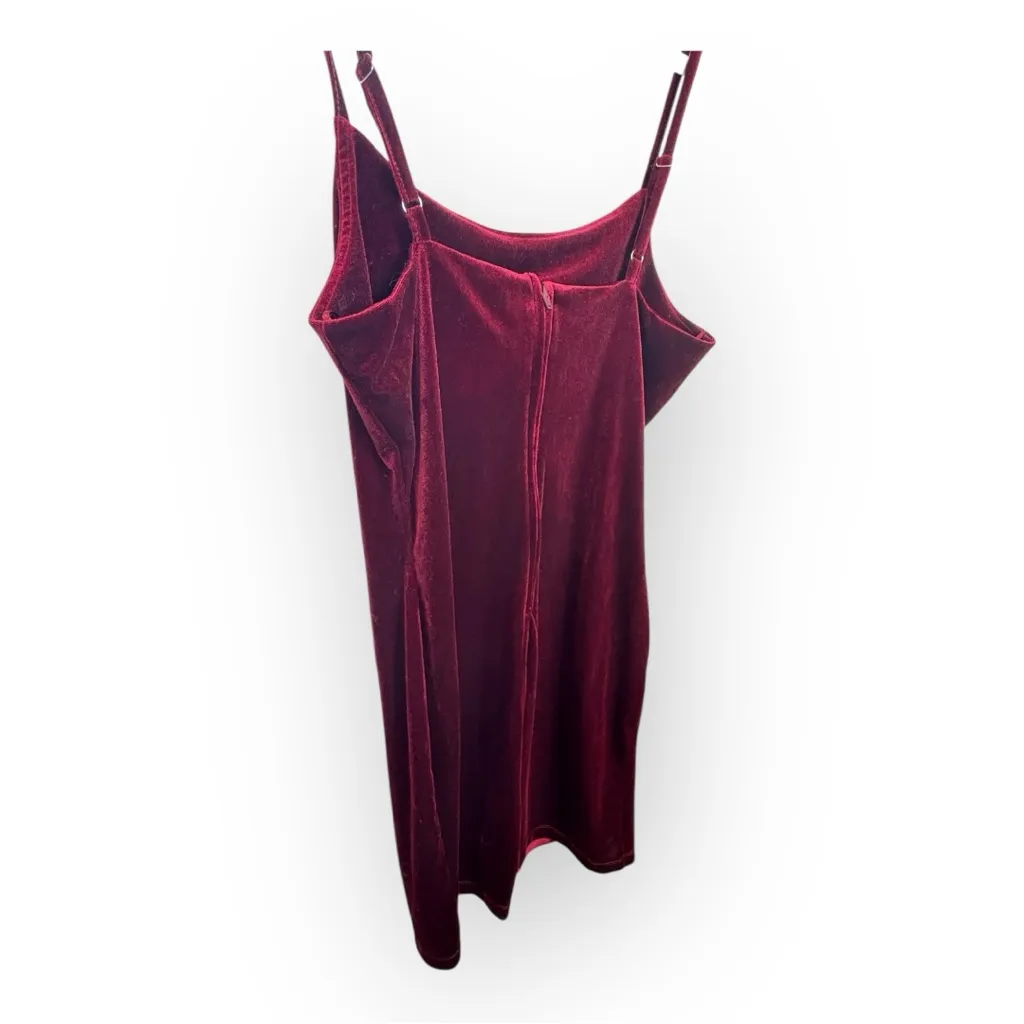 GB Burgundy Red Velvet Slip Dress Holiday Party Cocktail Classic Large - Image 3
