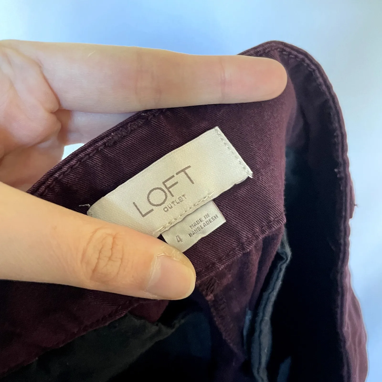 LOFT burgundy red jean shorts 6' short women's size 4 summer pants casual - Image 6